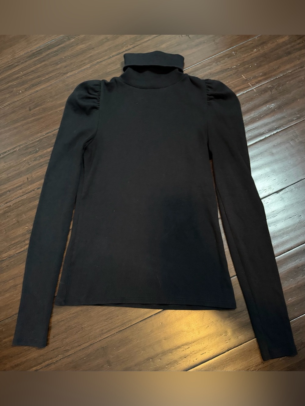 Veronica Beard Cedar Turtleneck Black Puff-Shoulder Sweater XS - Picture 4 of 4